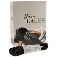 Shoe-String EECO Laces 75cm Chunky Wax Black (12 prs)