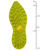 Vibram 1474 Zegama Sole Unit Lime Green, Size 42/44 Length 12 3/4 Inch - 323mm