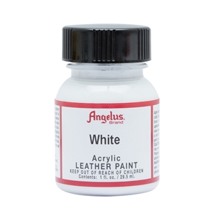 Angelus Acrylic Leather Paint 1 fl oz/30ml Bottle. White 005