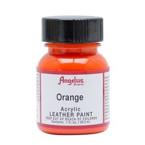 Angelus Acrylic Leather Paint 1 fl oz/30ml Bottle. Orange 024