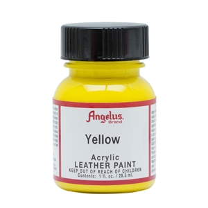 Angelus Acrylic Leather Paint 1 fl oz/30ml Bottle. Yellow 075
