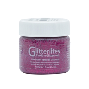 Angelus Glitterlites Acrylic Leather Paint 1 fl oz/30ml Bottle. Razzberry