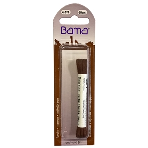 Bama Blister Packed Cotton Laces 60cm Round, Tan