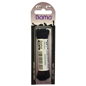 Bama Blister Packed Cotton Laces 90cm Cord, Black