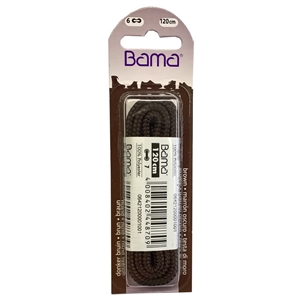 Bama Blister Packed Cotton Laces 120cm Cord, Brown