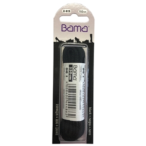 Bama Blister Packed Cotton Laces 150cm Cord, Black