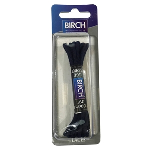 Birch Blister Pack Laces 100cm Round Navy Blue