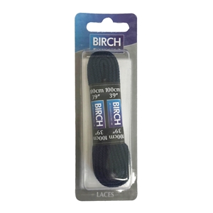Birch Blister Pack Laces 100cm Flat Navy Blue