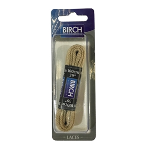 Birch Blister Pack Laces 100cm Cord Beige