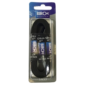 Birch Blister Pack Laces 120cm Leather Black
