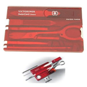 Swiss Army Knife SwissCard, Red Transparent