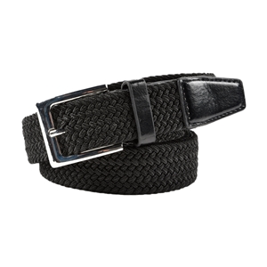 Stretchy 1 1/4 Inch Belts, Size Medium/Large - Black