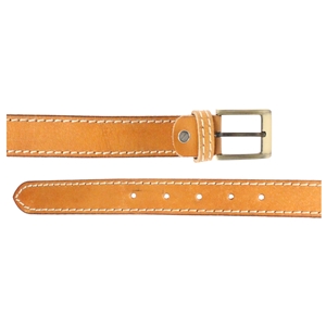 Birch Full Grain Leather Belt With Contrasting Stitching 35mm Large (36-40 Inch) Tan