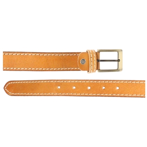 Birch Full Grain Leather Belt With Contrasting Stitching 40mm Large (36-40 Inch) Tan