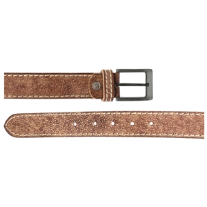 Birch Full Grain Leather Belt With Contrasting Stitching 35mm Medium (32-36 Inch) Distressed Brown