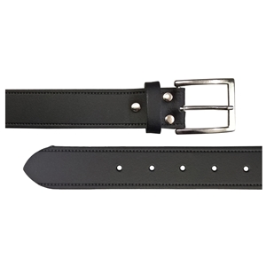 Birch Leather Belt With Stitch Effect 30mm Large (36-40 Inch) Black