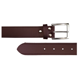Birch Leather Belt With Stitch Effect 30mm Medium (32-36 Inch) Brown