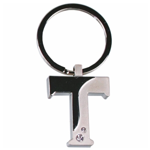 Alphabet Key Ring With Crystal Letter T