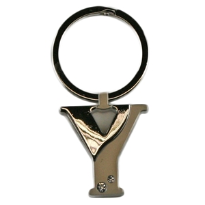Alphabet Key Ring With Crystal Letter Y