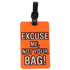 Birch Luggage Tag Orange EXCUSE ME, NOT YOUR BAG!