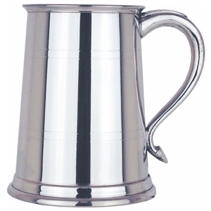 Swan Handled Two Line One Pint Pewter Tankard