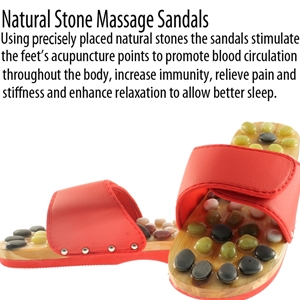 Natural Stone Massage Sandals Dual Size 3-4 Small - Red