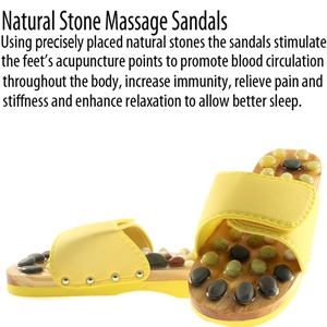 Natural Stone Massage Sandals Dual Size 3-4 Small - Yellow