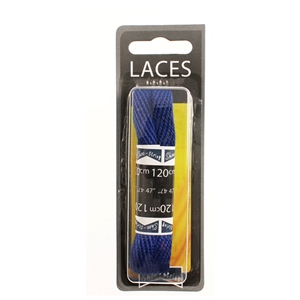 Shoe-String Blister Pack Laces 120cm Fl American 10mm Dk Blue (6 Pairs)