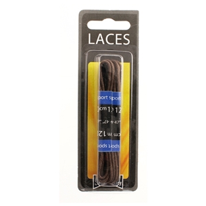 Shoe-String Blister Pack Laces 120cm Wax Brown (6 Pairs)