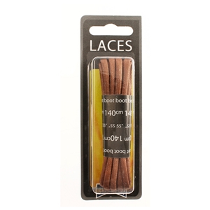 Shoe-String Blister Pack Laces 140cm Chunky Wax Tan (6 Pairs)