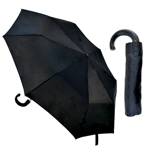 Budget Gents Crook Handle Auto Umbrella, Black