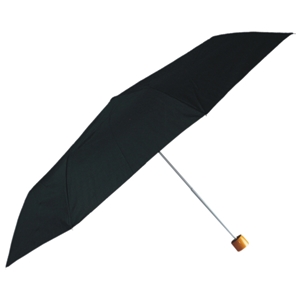 Deluxe Super Mini Umbrella With Wood Handle, Black
