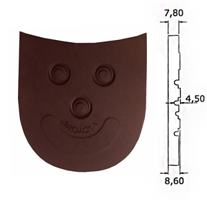 Vibram 2055 Eton Heels, 9/10 (3 3/8 Inch / 86mm) Studded Pattern Brown