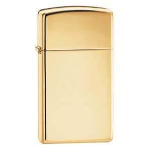 Zippo Lighter, Brass High Polished Slim