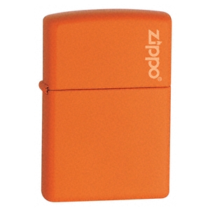 Zippo Orange Matte Lighter With Zippo Logo