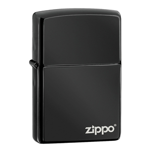 Zippo Ebony Lighter With Zippo Logo