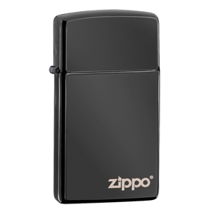 Zippo Ebony Lighter Slim, With Zippo Logo