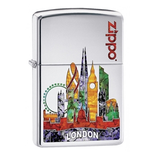Zippo Lighter High Polish Chrome - London