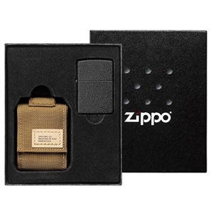 Zippo Tan Pouch and Lighter Gift Set