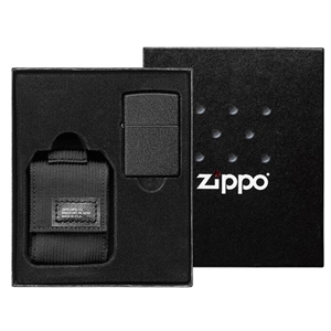 Zippo Black Pouch and Lighter Gift Set
