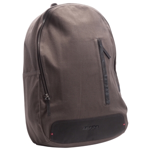 Zippo Canvas & Leather Trim Backpack, Grey & Mocha (49x34x13cm)