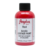 Angelus Acrylic Leather Paint 4 fl oz/118ml Bottle. Red 064