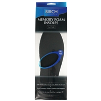 Birch Memory Foam Insoles Ladies Size 6-7, Euro 39-40