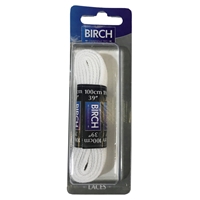 Birch Blister Pack Laces 100cm Flat White