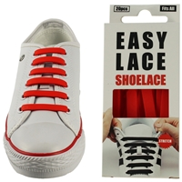 Easy Lace Silicone Shoelaces - Flat Red - Box Of 20 Pieces