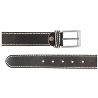 Birch Full Grain Leather Belt With Contrasting Stitching 35mm Large (36-40 Inch) Black