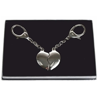 Twin Heart Key Fobs In Gift Box, Including Two Key Rings