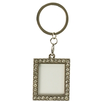 Rect Photoframe Clear Crystal Key Ring