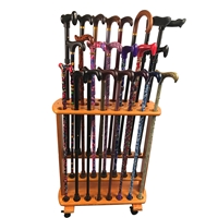 15 Hole Wooden Walking Stick Display Stand