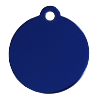 Aluminium Pet Tag Round Disc  with Hole Mount 30mm Blue